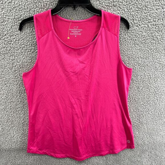Vineyard Vines Women’s Performance Tank Pink Mesh Back Detail Size Medium M - Picture 1 of 11